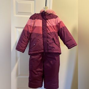 OshKosh Toddler 2pc Girls Snow Suite and Pants 3t-maroon,pink